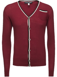 Patch pocket cardigan with tipping