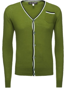 Patch pocket cardigan with tipping