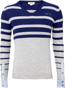 Stripe v-neck jumper