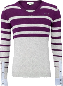 Stripe v-neck jumper